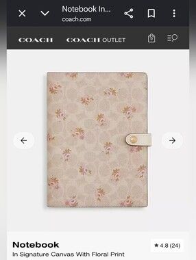 Coach flower and tan signature notebook NWT Perfect Gift